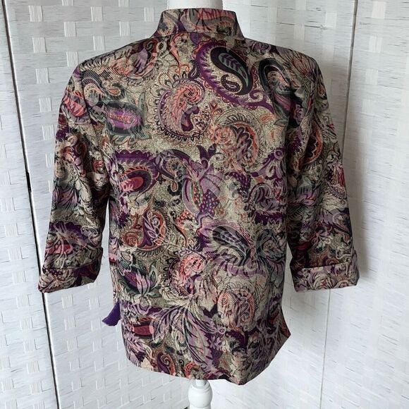 JONI B Bohemian Open Front Cardigan Purple Women’s Medium - Picture 4 of 13